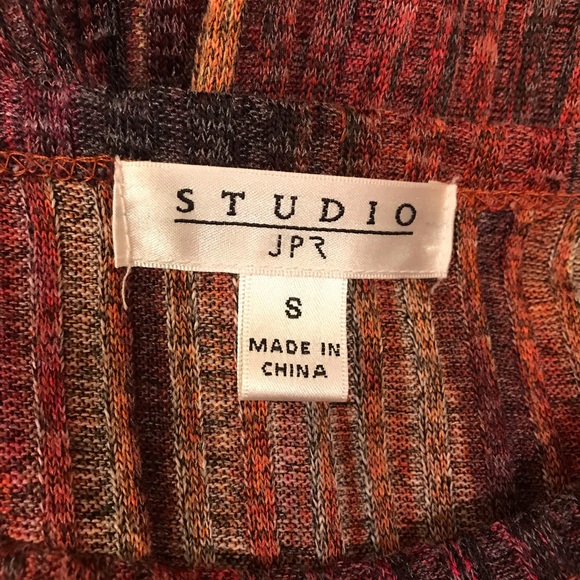 Studio JP Tie Front Bell Sleeve Boho Top Womens Size Small Fall Tones RenFaire - Picture 14 of 16